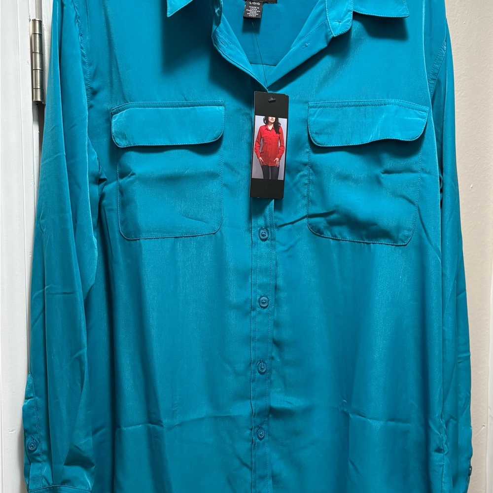 Central Park West Turquoise Blouse